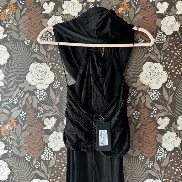 NWT Saint Laurent Hooded Crepe Dress in Noir size 34 / US 2 - Picture 9 of 14